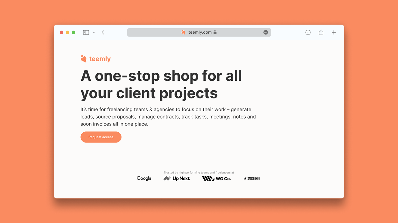 Teemly homepage